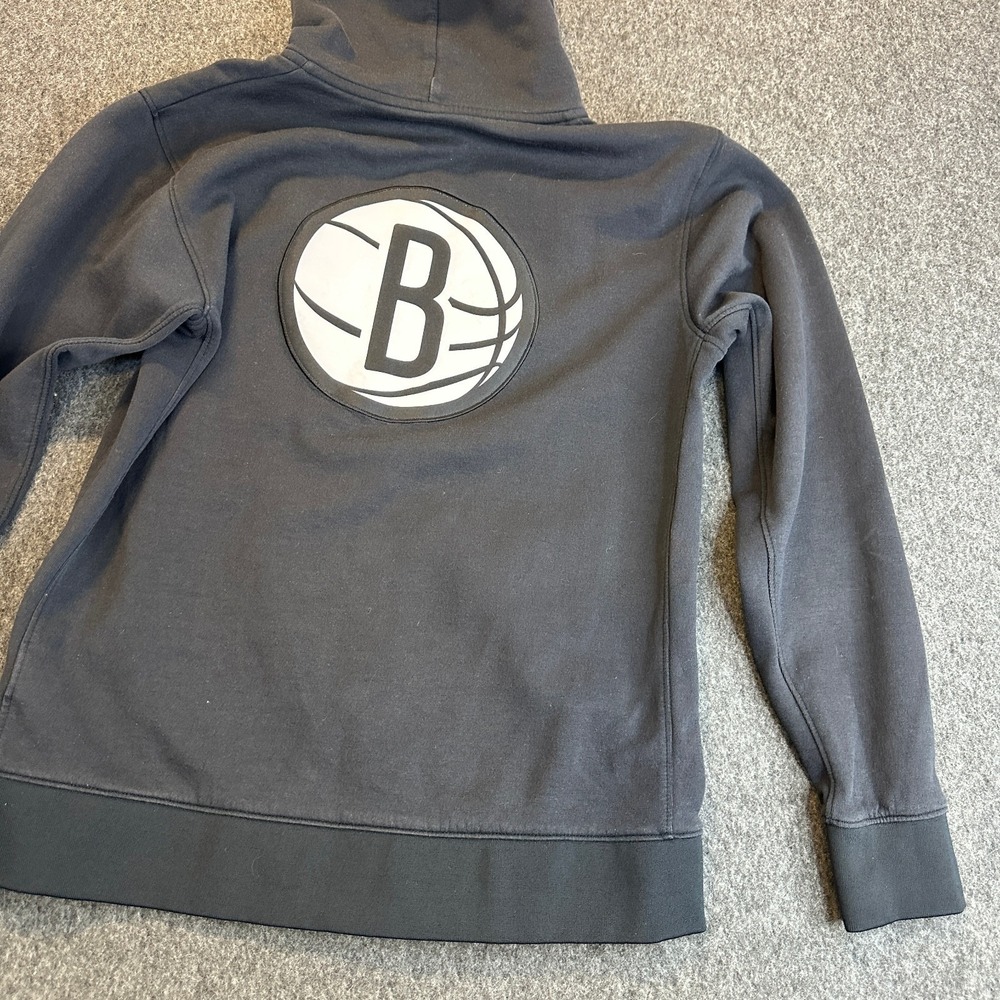Nike Boys Brooklyn Nets NBA Showtime Full Zip Hoodie Black Medium 10-12 Dri-FIT - Picture 13 of 16